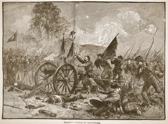 Carga de Pickett em Gettysburg, de um pub de livros. 1896